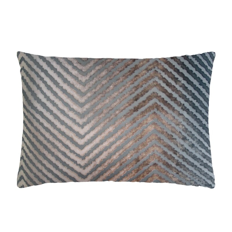 Kevin O'Brien Studio Velvet Chevron Lumbar Pillow - Image 0
