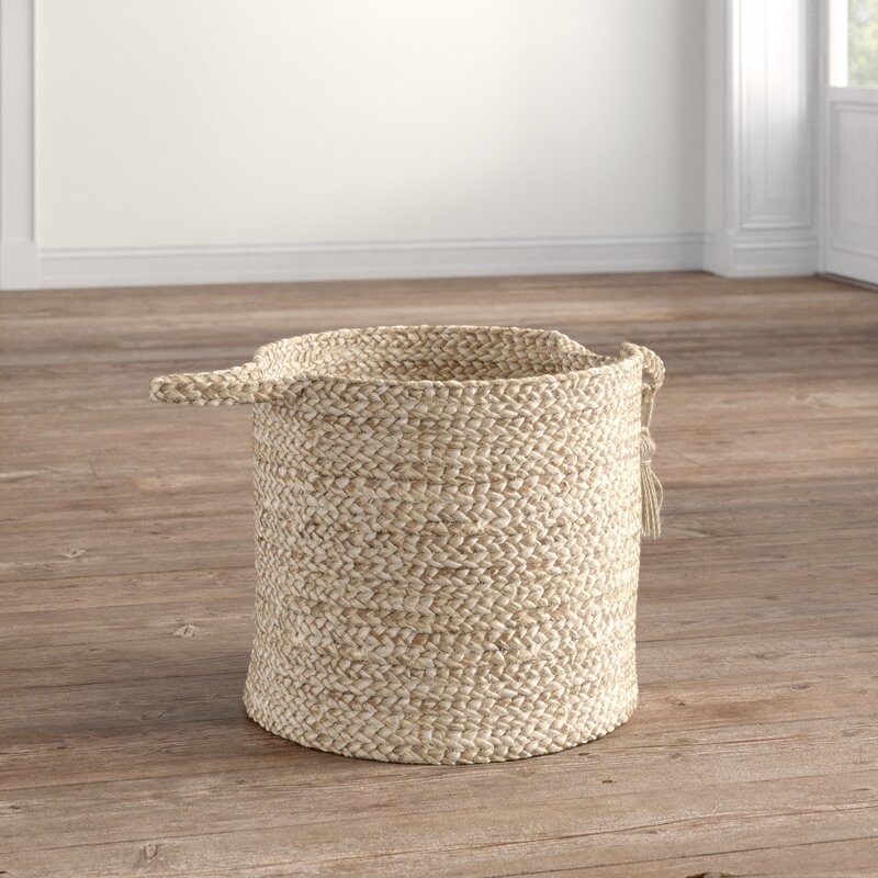 Aarya Hand-Braided Solid Natural Jute Basket - Image 2
