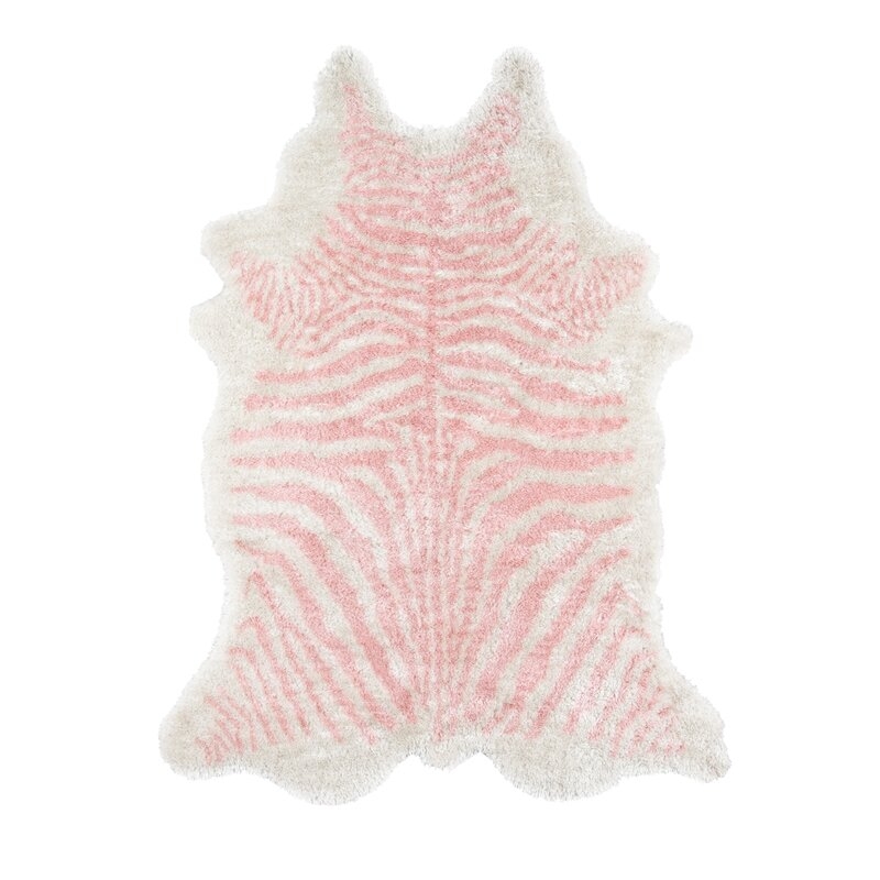 Khalhari Animal Print Handmade Tufted Pink Area Rug - Image 0