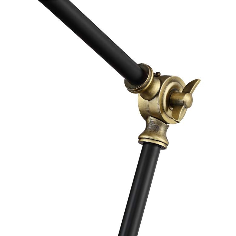 Wray Black Antique Brass Adjustable Desk Lamp with USB Port - Image 2