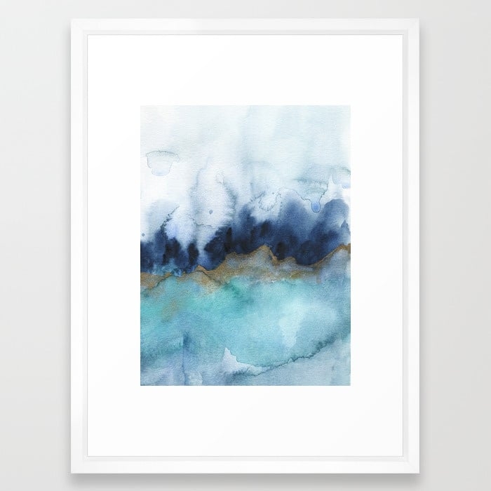 Mystic abstract watercolor Framed Art Print- 20" X 26" (- Vector White - Image 0