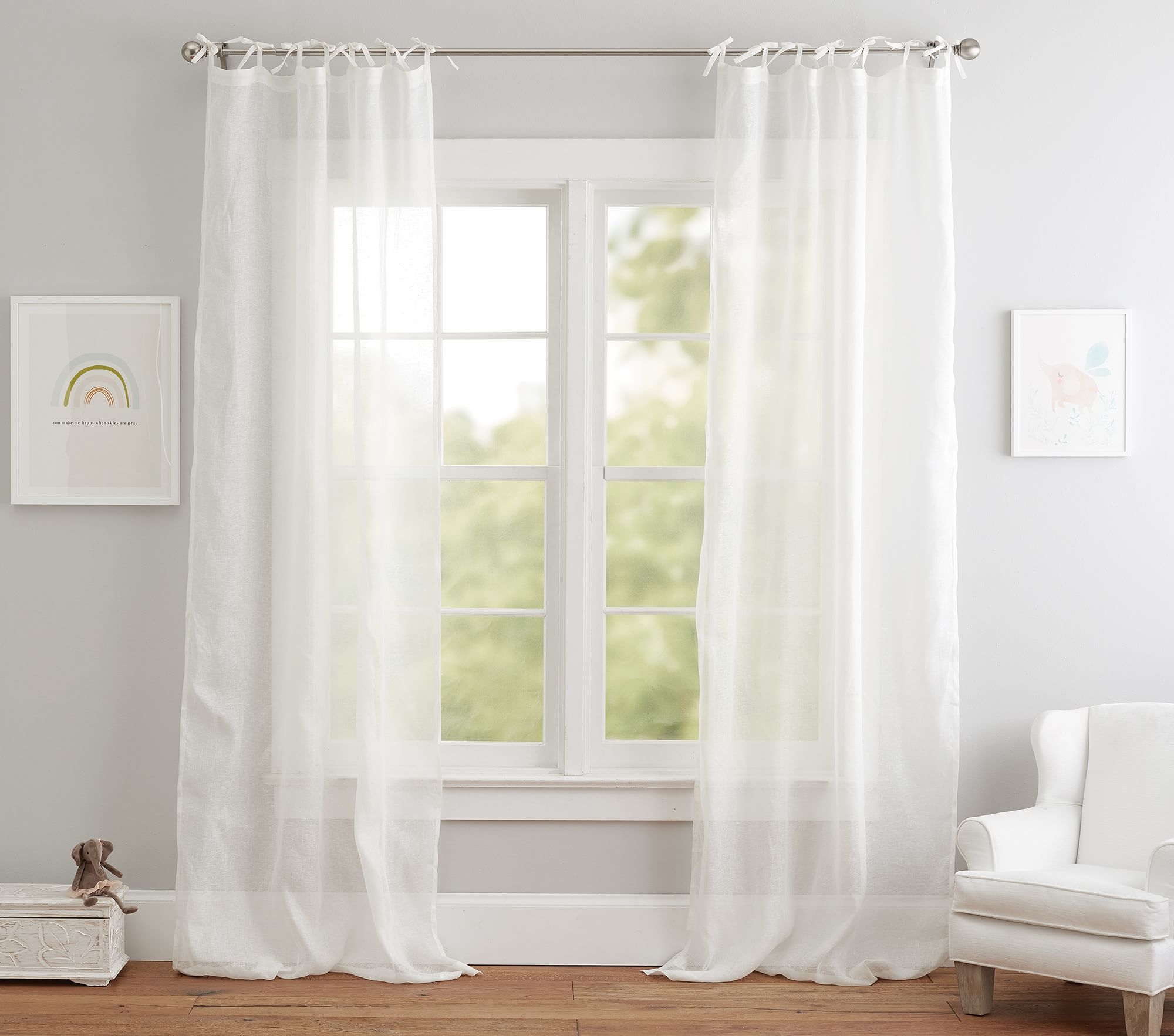 Linen Sheer Curtain Panel - Image 0