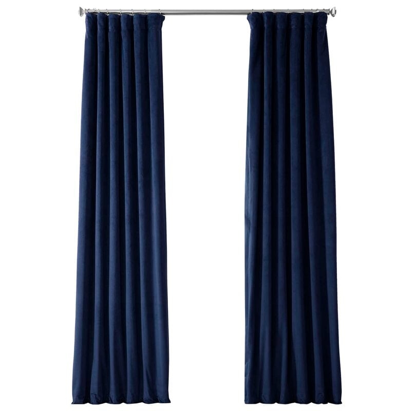 Olivia Signature Thermal Lined 100% Blackout Velvet Curtains for Bedroom & Living Room Curtains Single Panel Window Curtains - Image 1