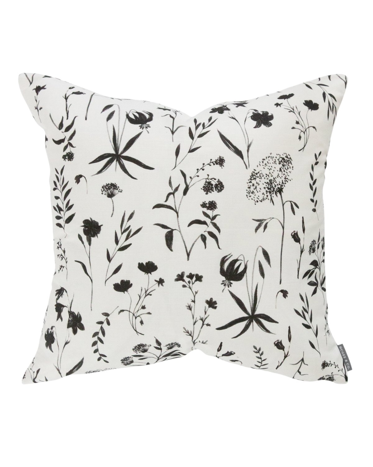 JUNO FLORAL PILLOW WITHOUT INSERT, WHITE, 20" x 20" - Image 0