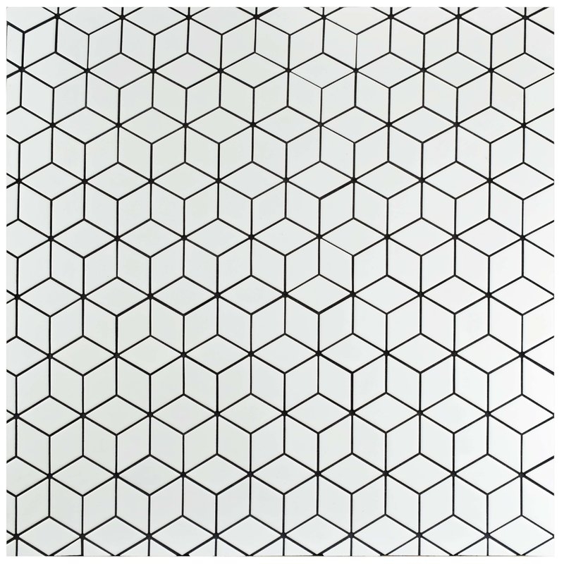 Retro Rhombus 1.88 x 3.18 Porcelain Mosaic Tile in Matte Grey (1 box = 9.04 sq ft) - Image 2