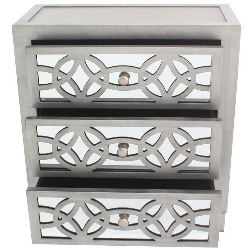 Silver Elkton 3 Drawer Accent Chest - Image 1