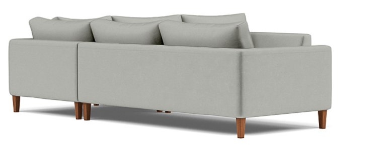 ASHER Corner Sectional Sofa -Greige Mod velvet / Oiled Walnut tapered square wood legs - Image 1