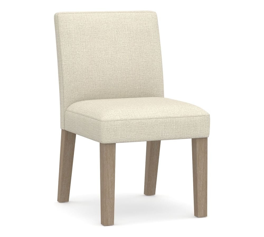 Classic Slope Arm Upholstered Armchair with Seadrift Legs, Performance Boucle Pebble - Image 0