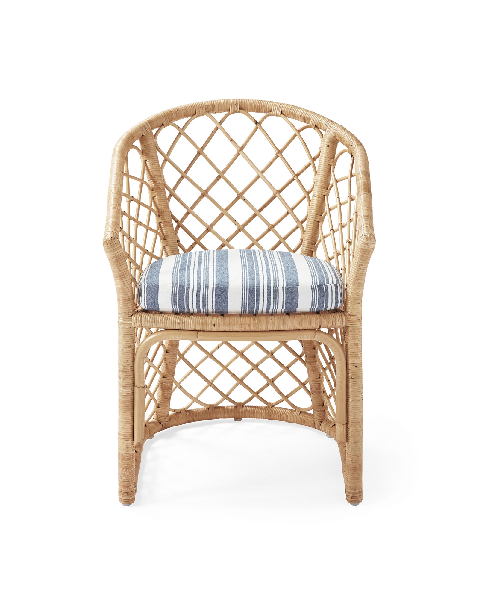 Avalon Dining Chair - Chambray Stripe Cushion - Image 1