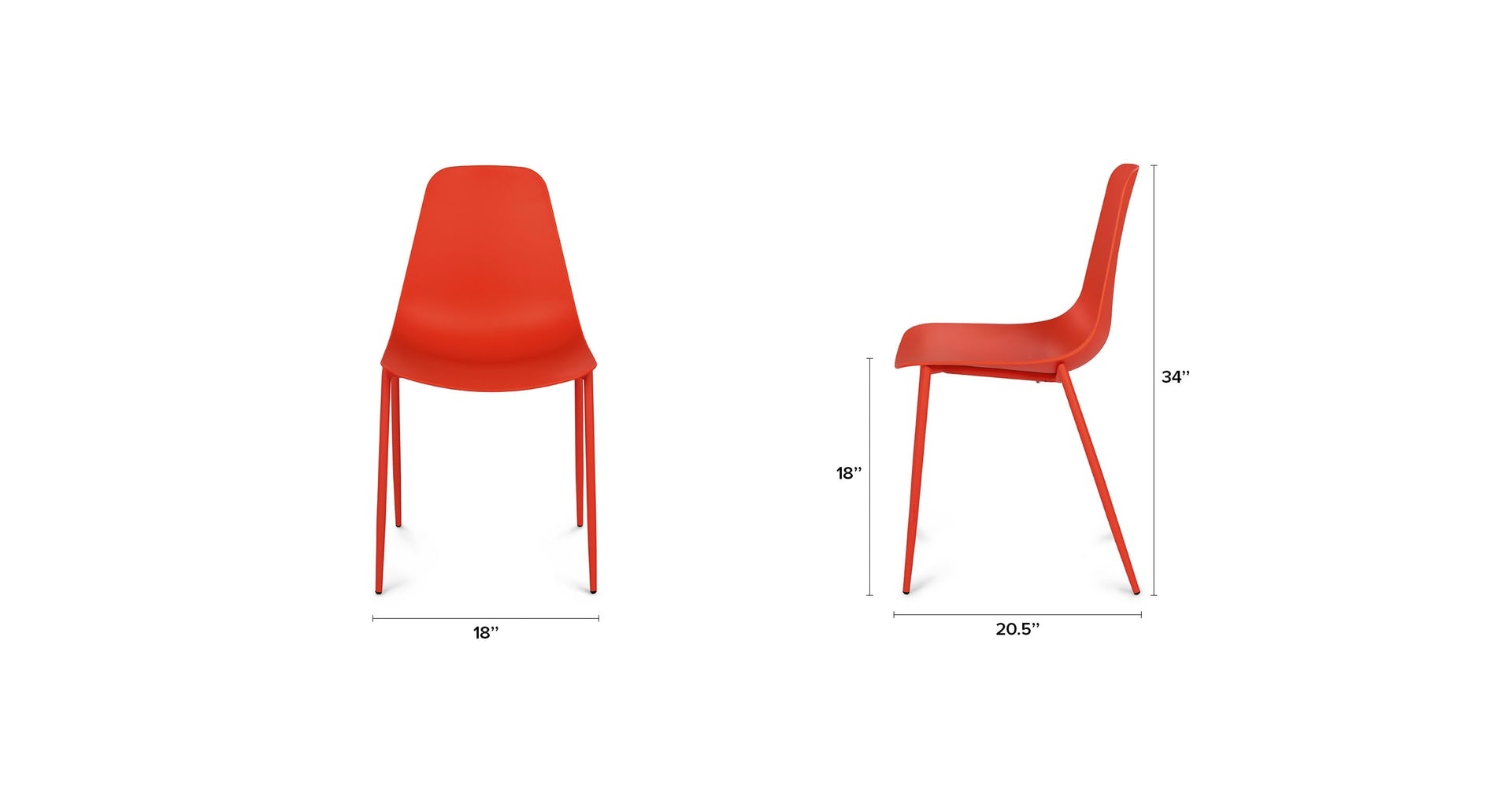 Svelti dining chair -  Poppy Red. Set of 2 - Image 3