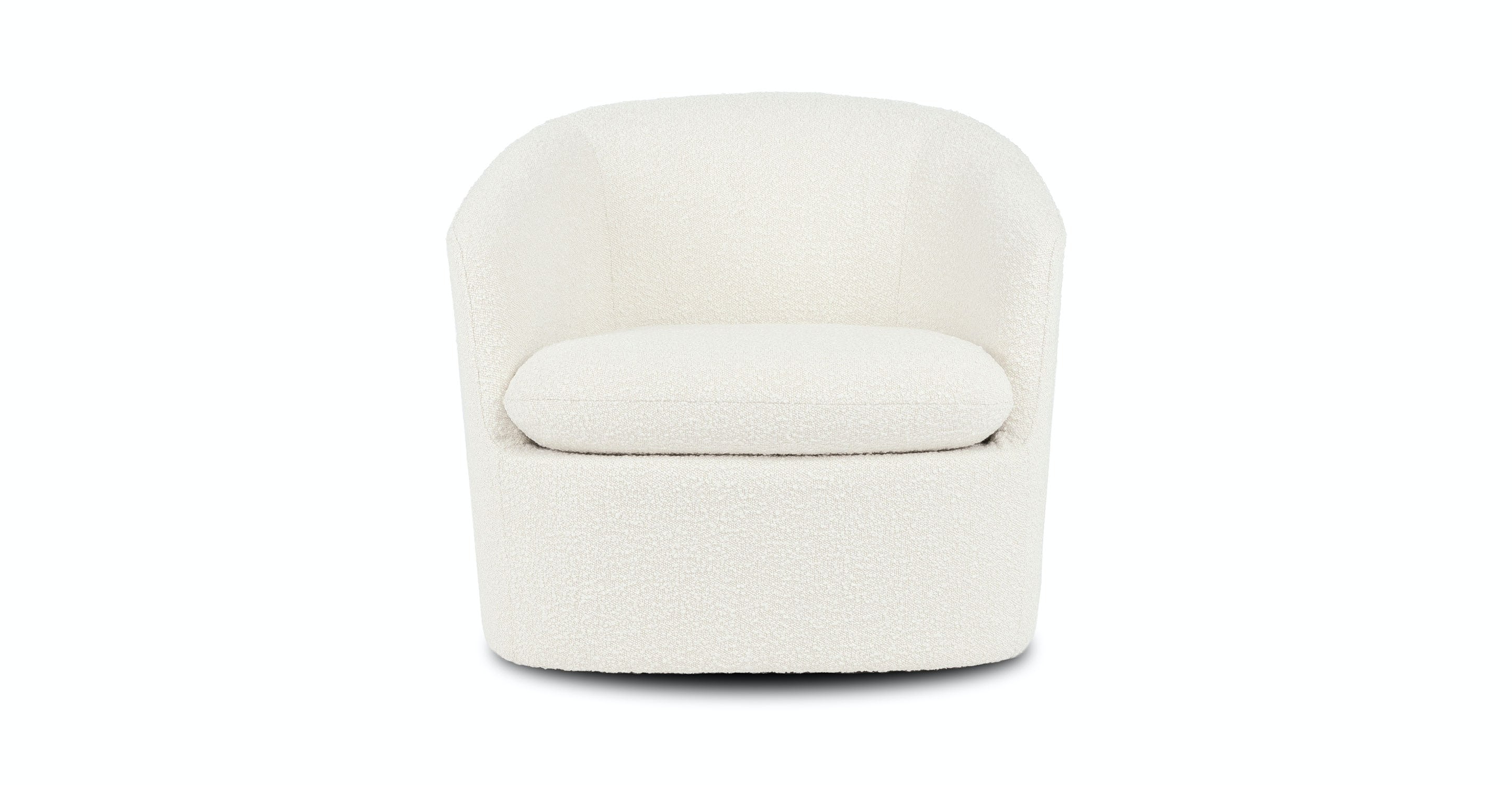 Turoy Ivory Bouclé Swivel Chair - Image 0