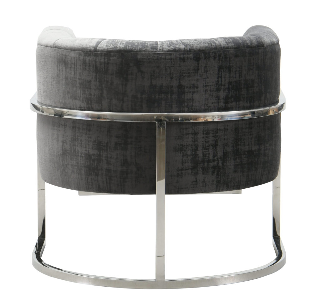 Magnolia  Slub Grey Chair with Silver Base - Image 2
