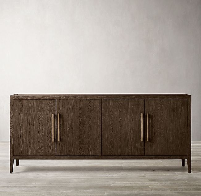 FRENCH CONTEMPORARY PANEL 4-DOOR SIDEBOARD - Image 0
