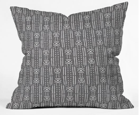 MUDCLOTH LINEN Throw Pillow Cover - 18x18 with insert - Image 0