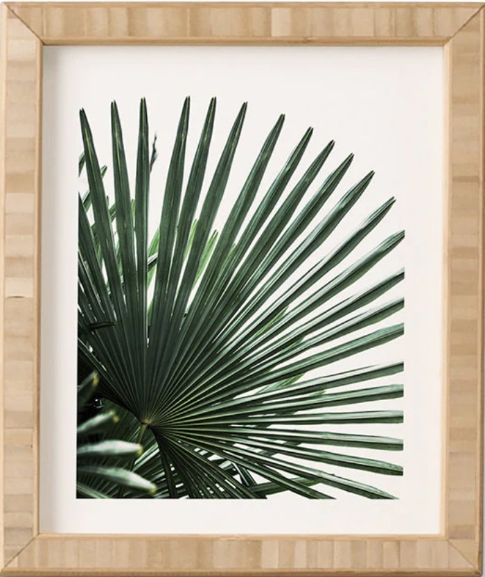 Palm Leaves 13 by Mareike Boehmer - Framed Wall Art Bamboo 12" x 12" - Image 0