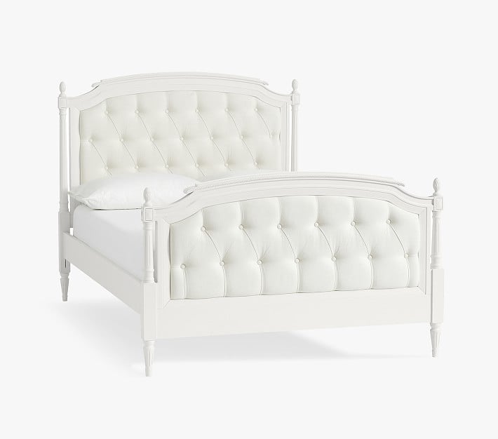 Blythe Tufted Bed, Full, French White - Image 0