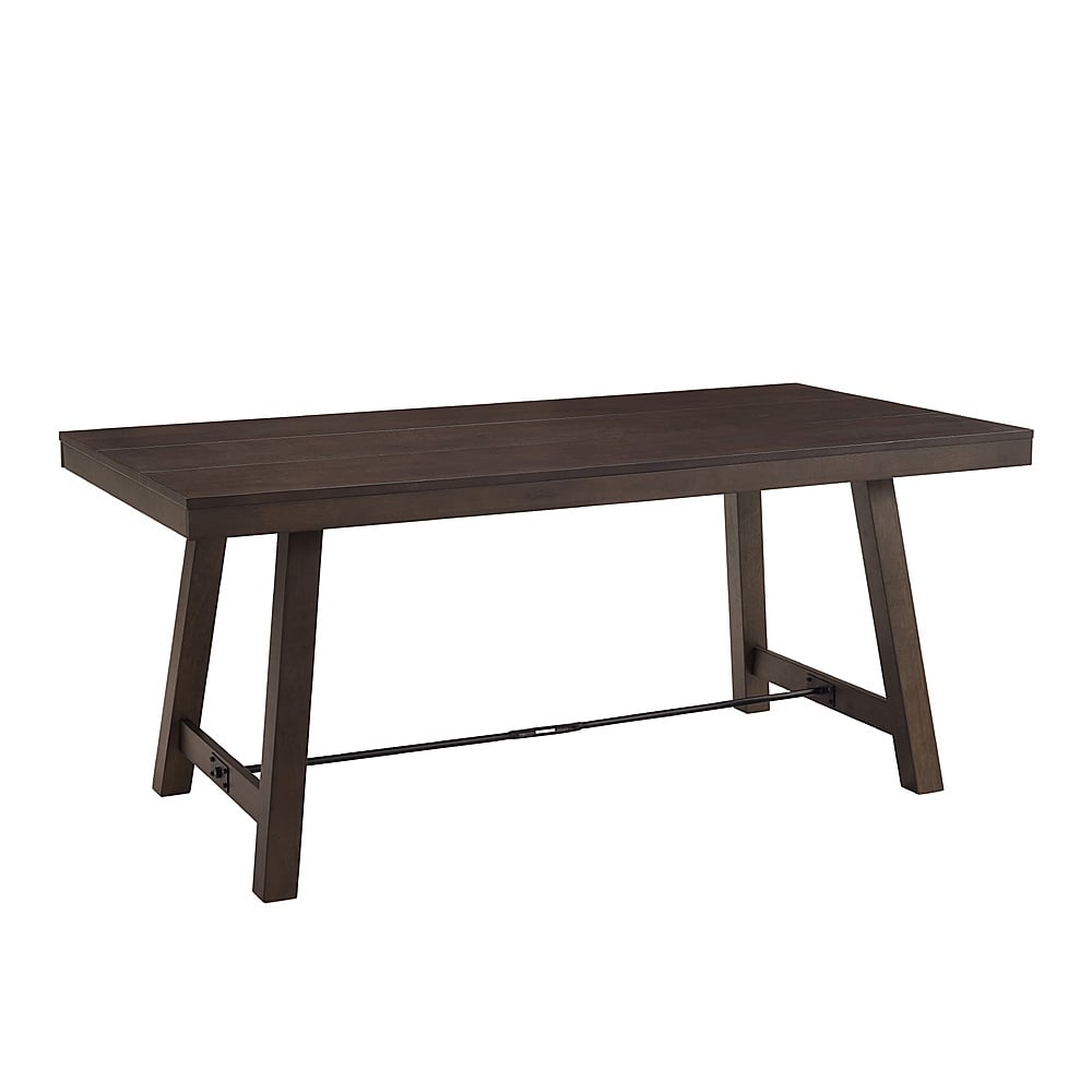 70" Trestle Dining Table - Dark Brown Oak - Image 0