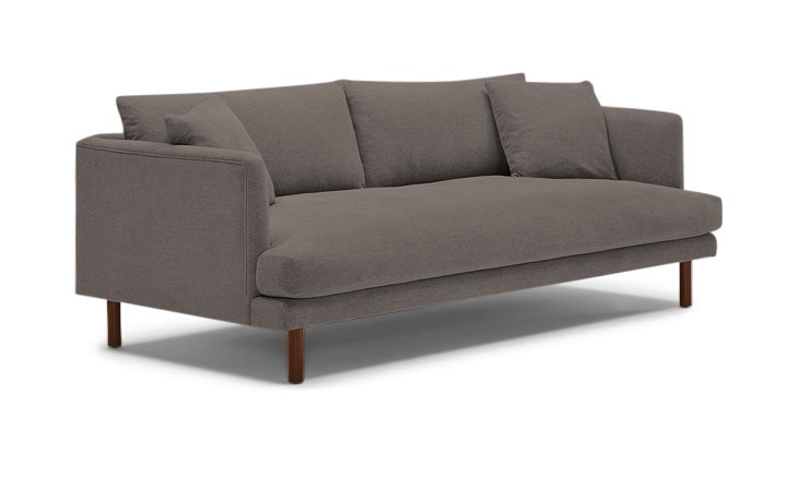 Blue Lewis Mid Century Modern Sofa - Cordova Eclipse - Mocha - Cylinder Legs - Image 1