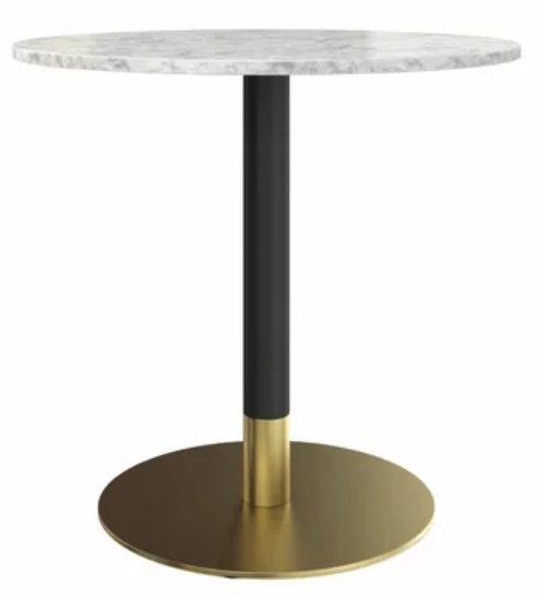 Belynda White Faux Marble Table Top Dining Table - Image 1