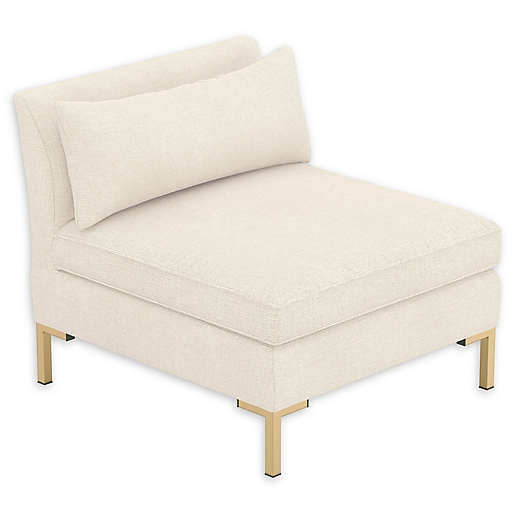 Armless Chair, Talc Linen - Image 0