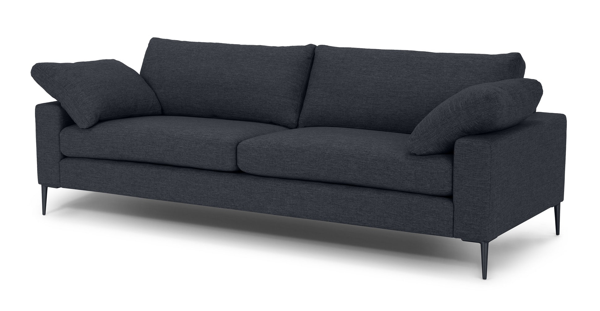 Nova Bard Gray Sofa, Black Legs - Image 1