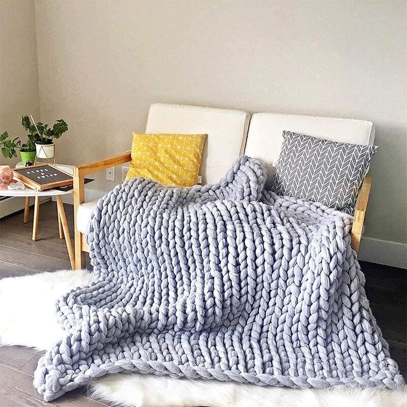 mayhill chunky knitted blanket - Image 1