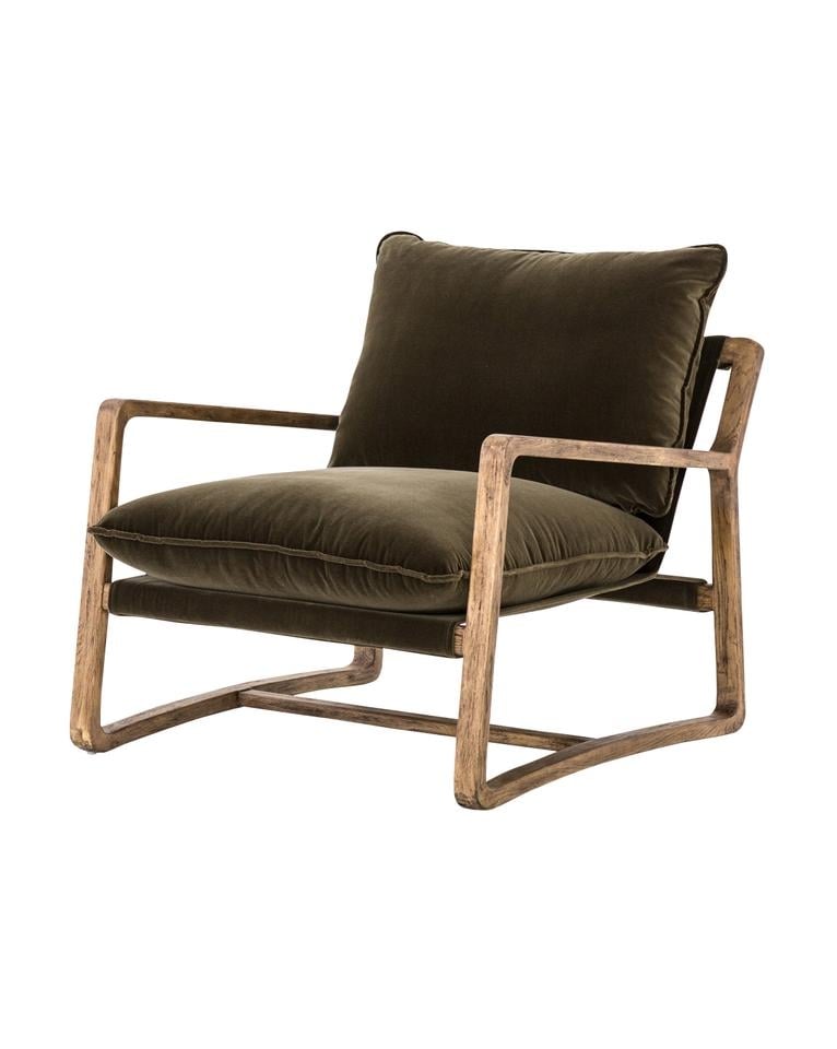 Ura Chair, Olive Green & Distressed Oak - Image 3