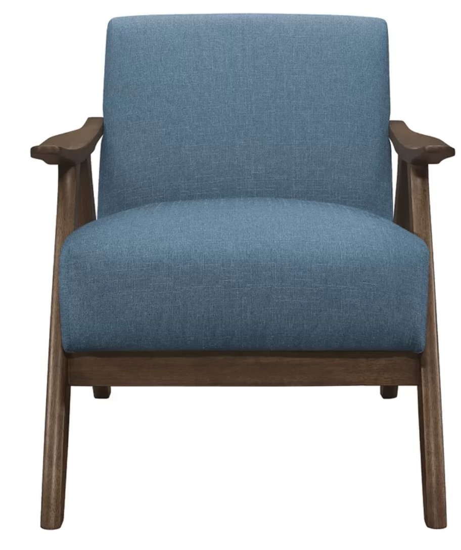 George Oliver Hofstetter Fabric Accent Armchair in Blue - Image 2