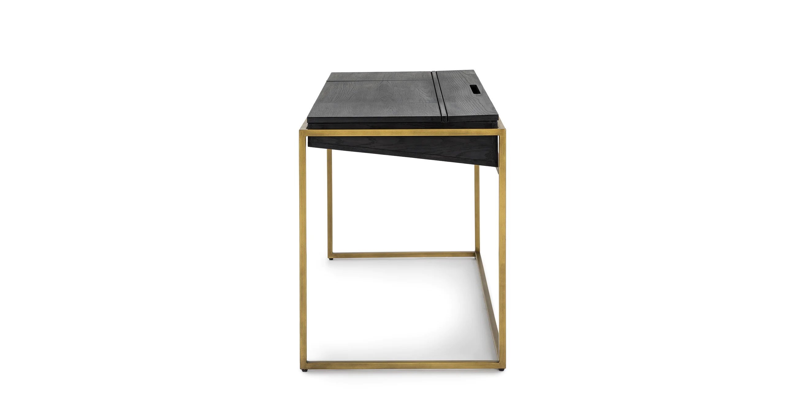 Oscuro Black and Brass Desk - Image 2