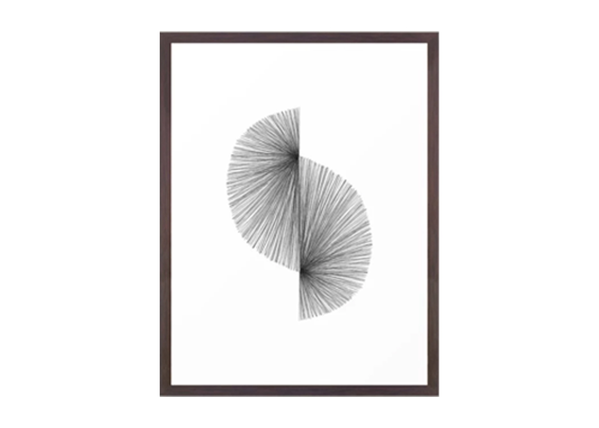 Mid Century Modern Geometric Abstract S Shape Line Drawing Pattern Framed Art Print - Image 0