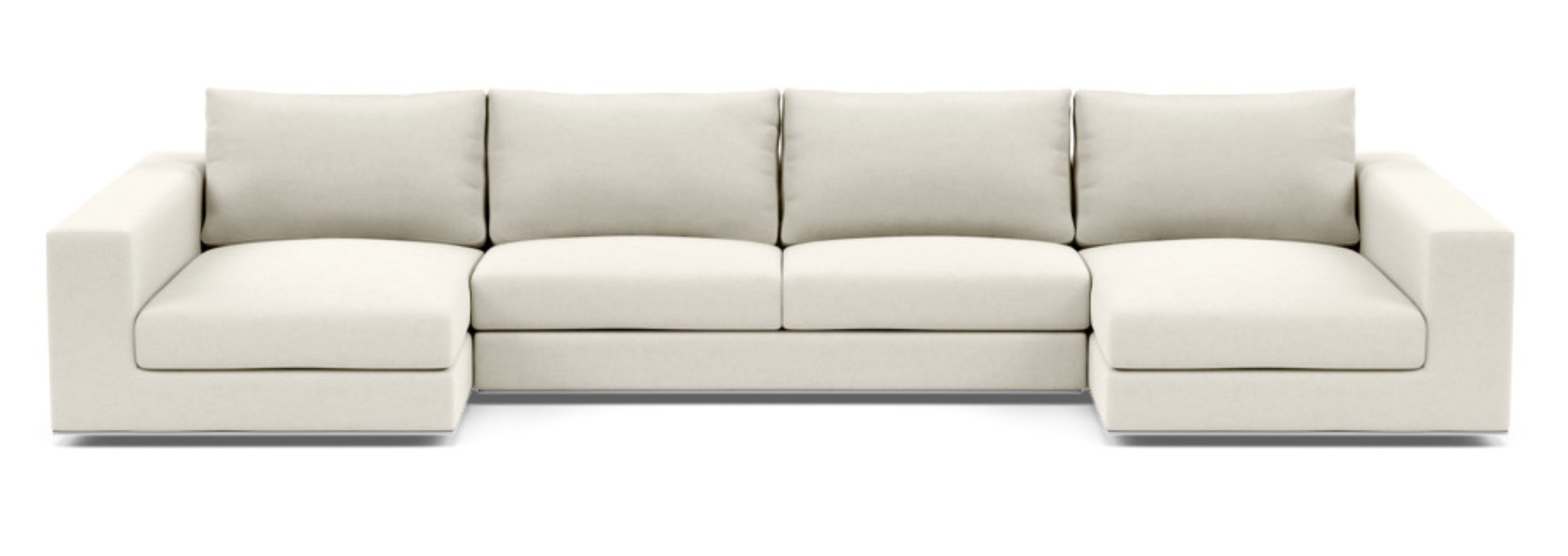 WALTERS U-Sectional Sofa in Chalk Heathered Weave - Image 0