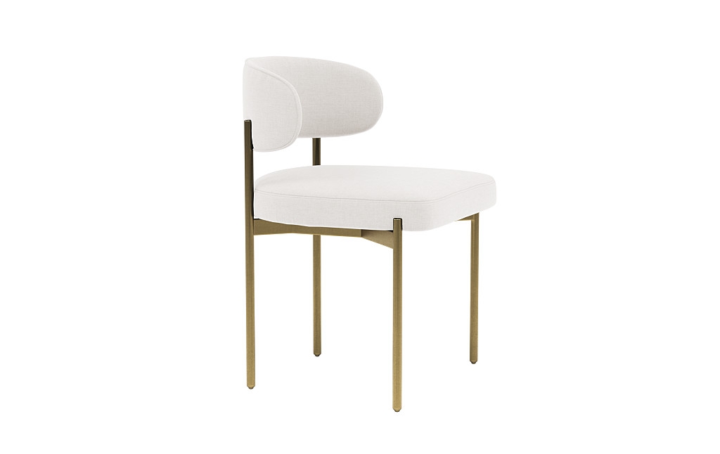 Hollis Metal Framed Upholstered Chair - Matte Brass Legs - Image 4