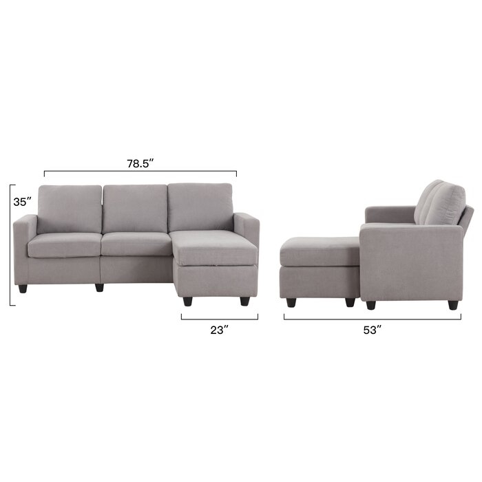 Sylvette 78.5" Reversible Sofa & Chaise with Ottoman - Image 0