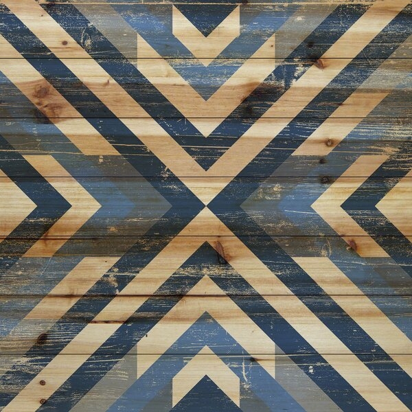 'Converging Blues' Graphic Art Print on Wood - Image 2