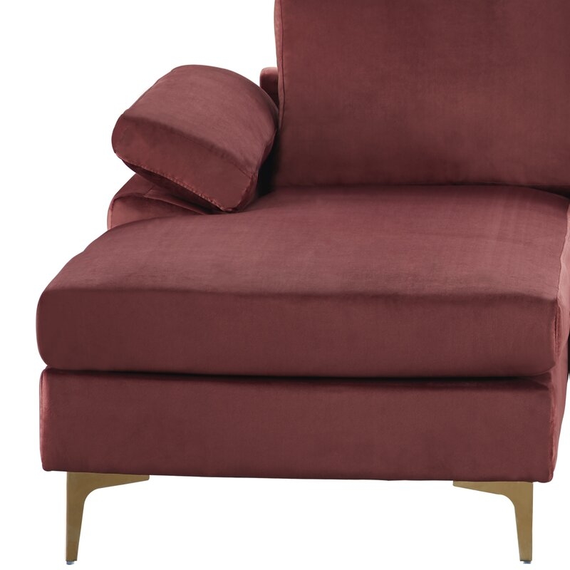 Marchagee 94" Wide Velvet Left Hand Facing Sofa & Chaise - Image 1