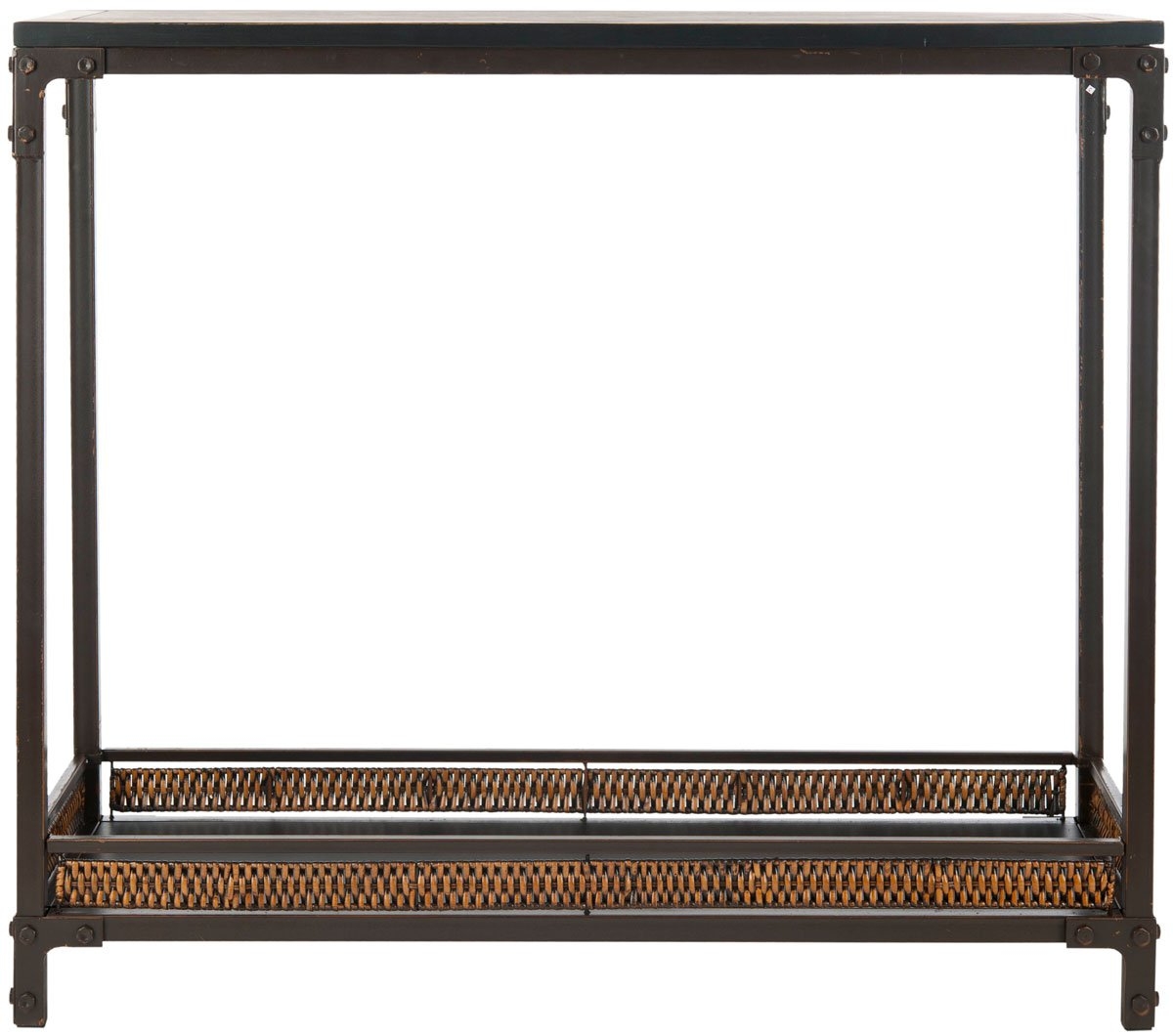 Dinesh Console With Storage Shelf - Black/Dark Walnut - Arlo Home - Image 0