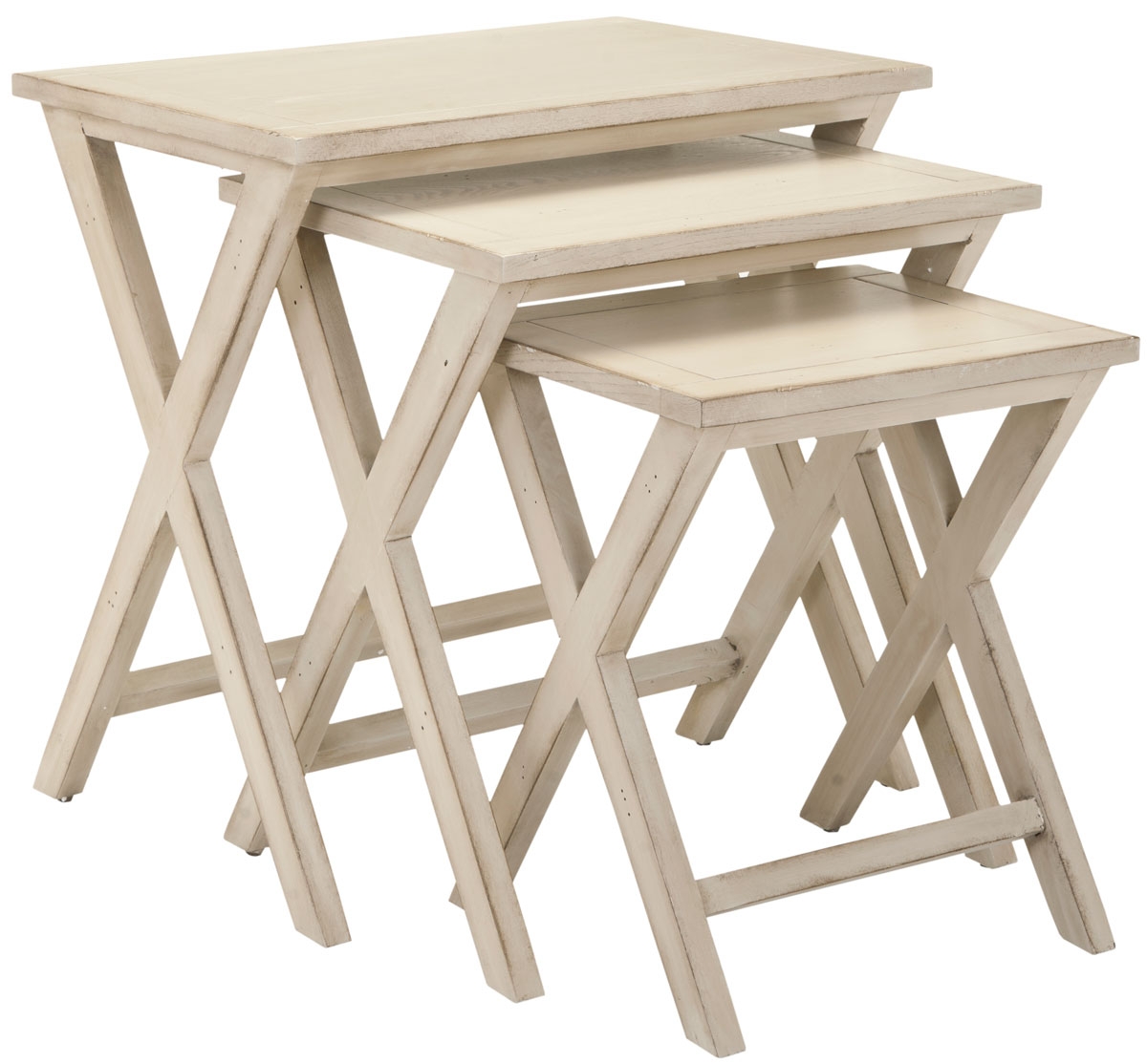 Maryann Stacking Tray Tables - White - Arlo Home - Image 1