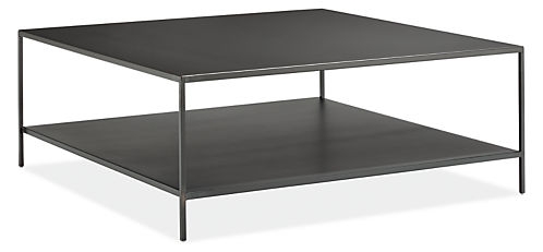 Slim Coffee Tables in Natural Steel - 42" Square - Image 0
