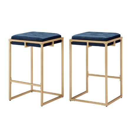 Simmerman Upholstered Counter Stool with Metal Frame (Set of 2) - Image 0