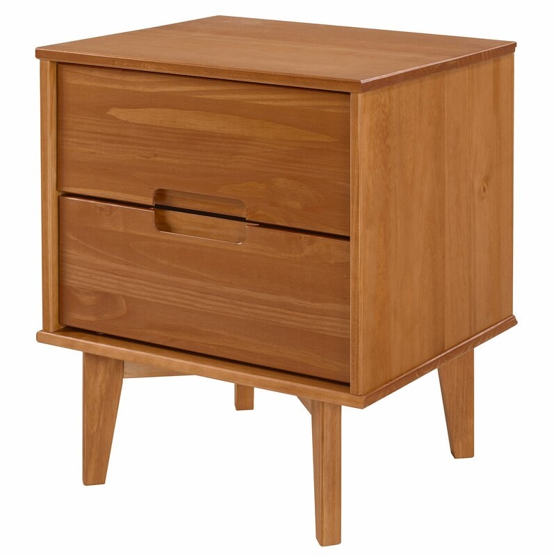 Cecille Groove Handle 2 Drawer Nightstand - Image 1