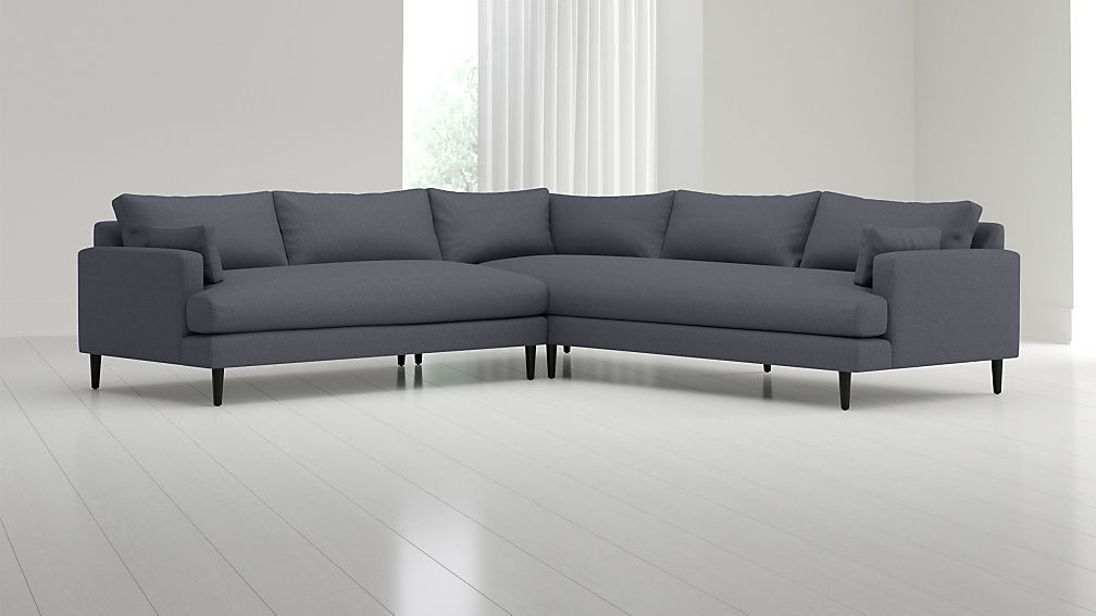 Monahan 2-Piece Right Arm Corner Sofa Sectional: Desi Ink Fabric, Chicory Legs - Image 0