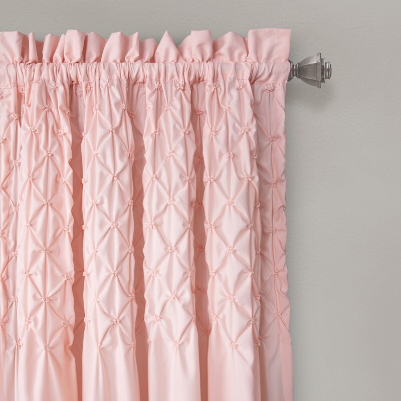 Elzira Solid Color Semi-Sheer Rod Pocket Curtain Panels(Set of 2), Blush 84" - Image 2