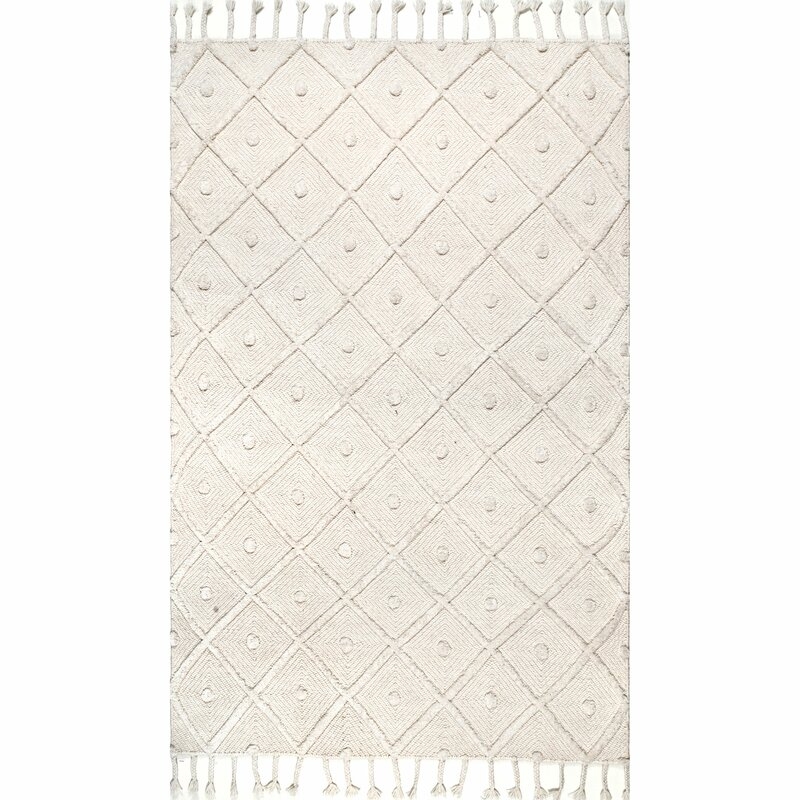 Ceniceros Handwoven Flatweave Wool/Cotton Ivory Area Rug - 8'x10' - Image 0