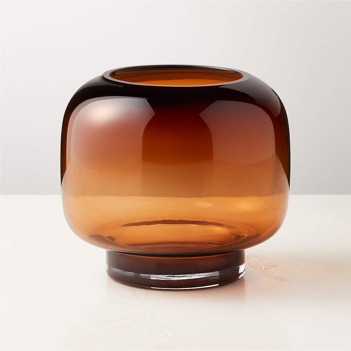 Coco Round Smoked Amber Glass Hurricane Candle Holder Small - Image 0