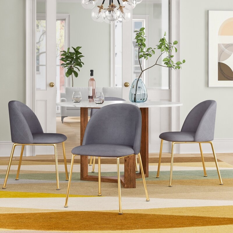 Gray Deeter Velvet Upholstered Side Chair (Set of 2) - Image 0