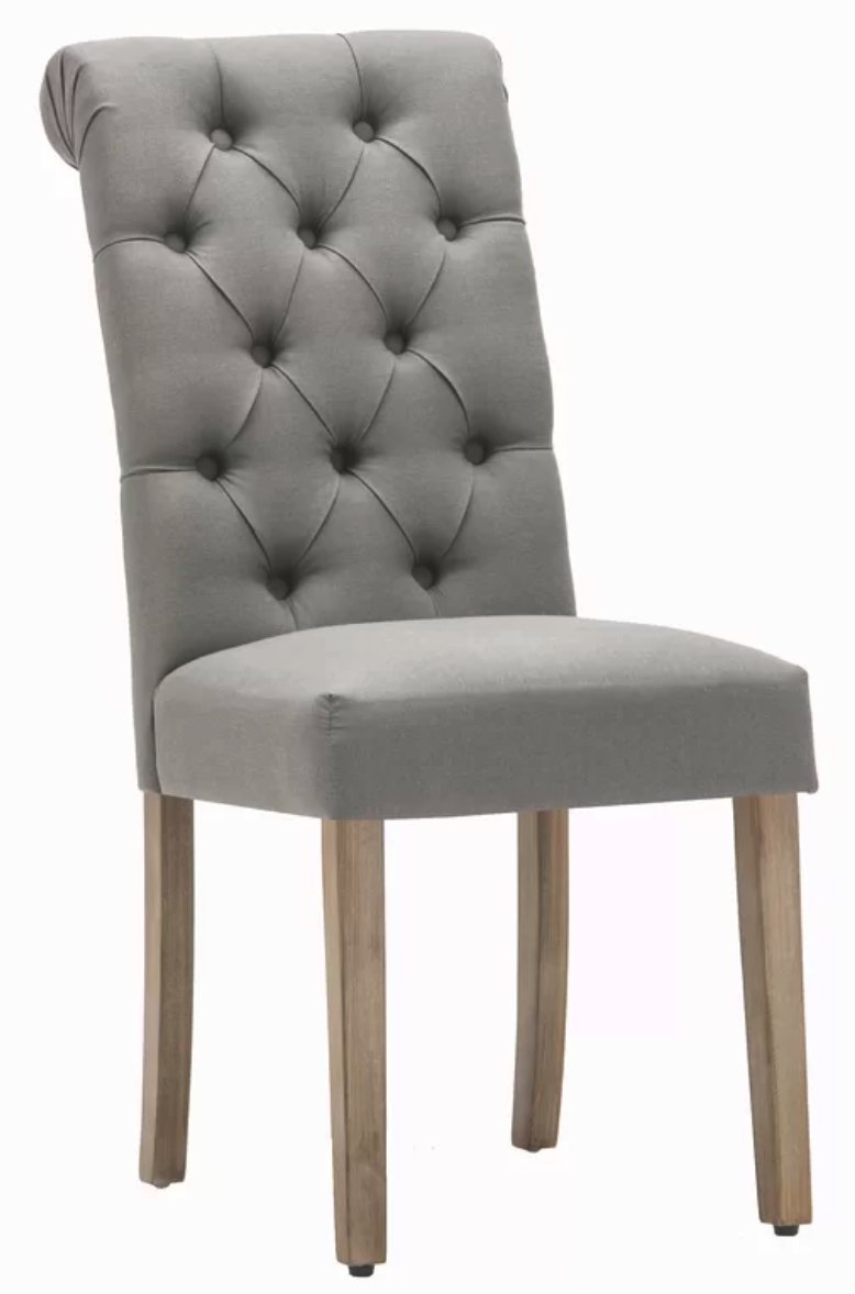 Bushey Roll Top Tufted Modern Upholstered Dining Chair, Set of 2 - Image 1
