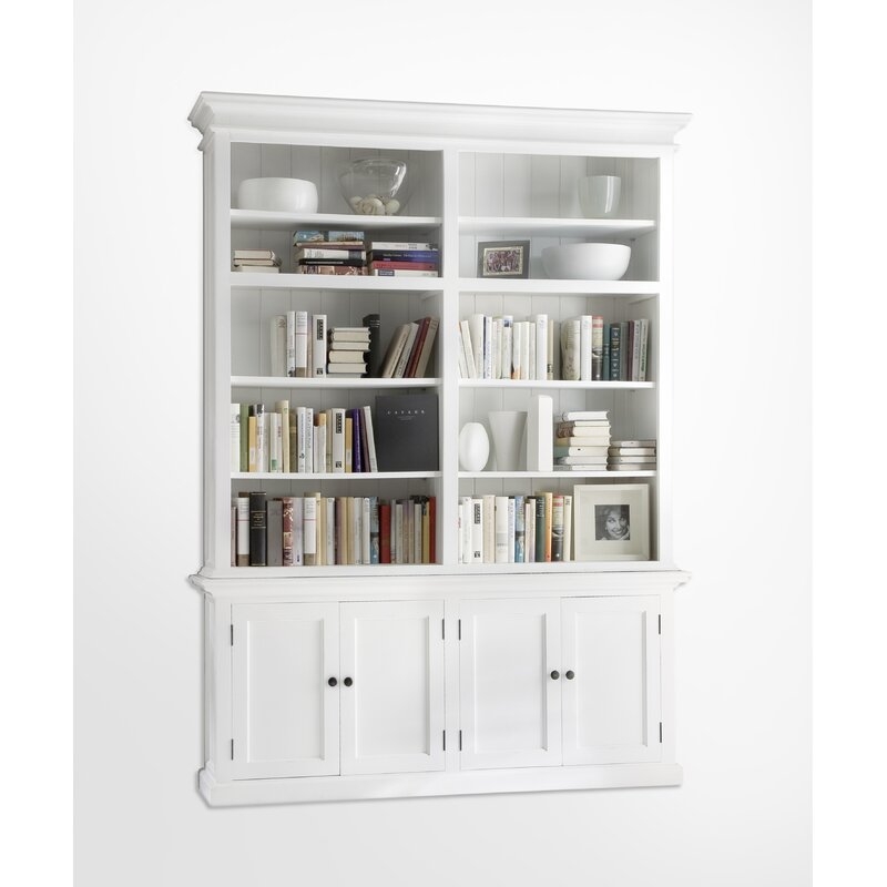 Jakel 86.61'' H x 65'' W Solid Wood Library Bookcase, White - Image 4