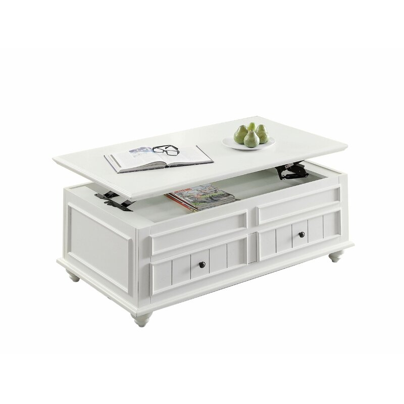 Sara Coffee Table with Lift Top - White - Image 0
