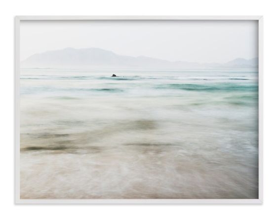 the pacific, 30"x40", white frame with white border - Image 1