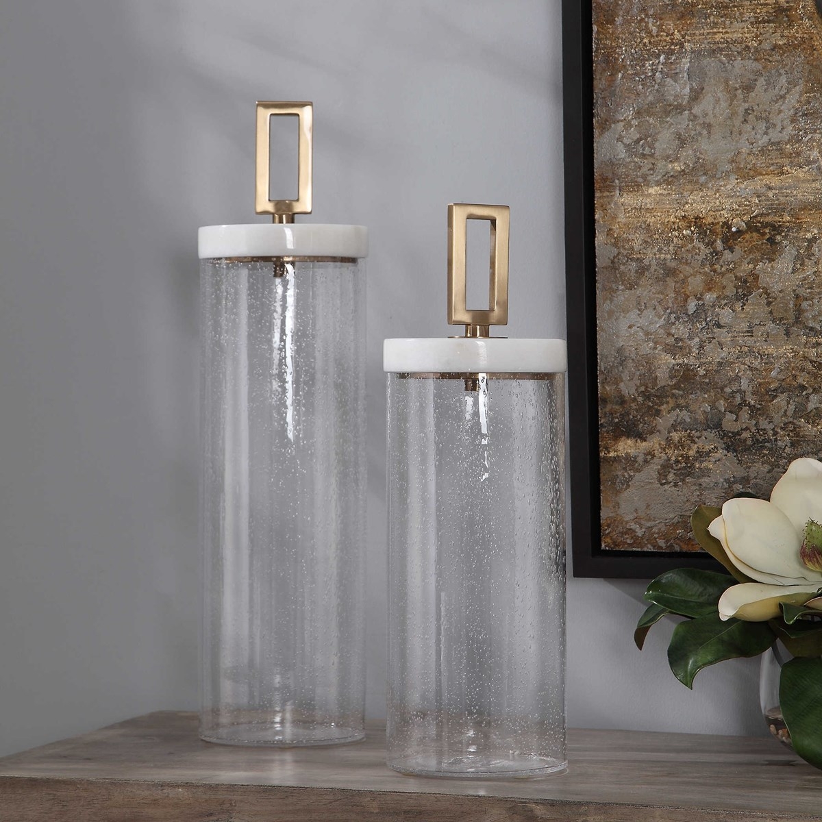 Hayworth Seeded Glass Containers, Set/2 - Image 3
